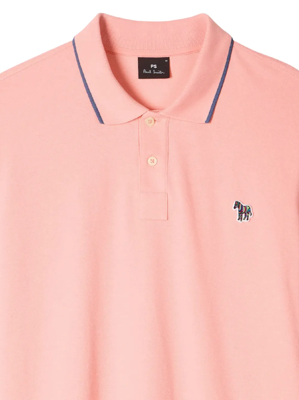 Paul Smith zebra-patch tipped polo shirt Roze