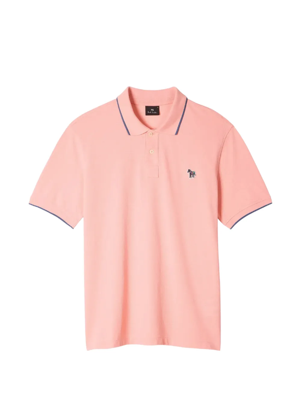 Paul Smith zebra-patch tipped polo shirt Roze