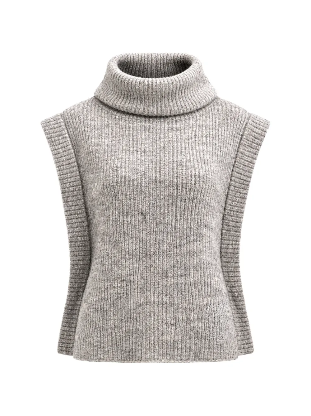 Patrizia Pepe ribbed-knit hooded vest Grijs