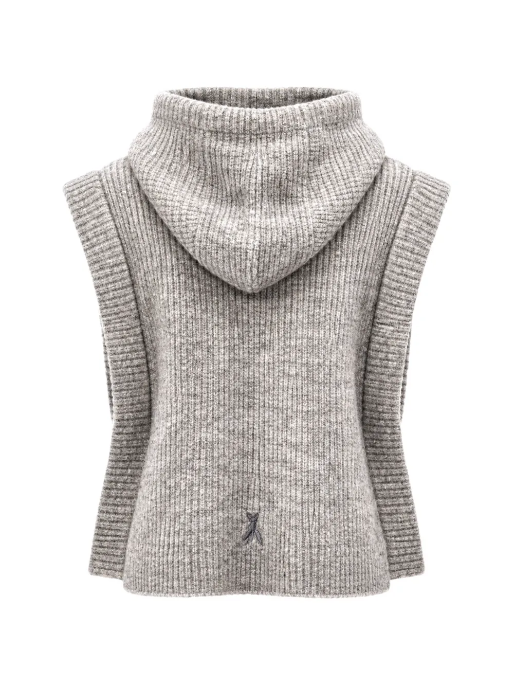 Patrizia Pepe ribbed-knit hooded vest Grijs