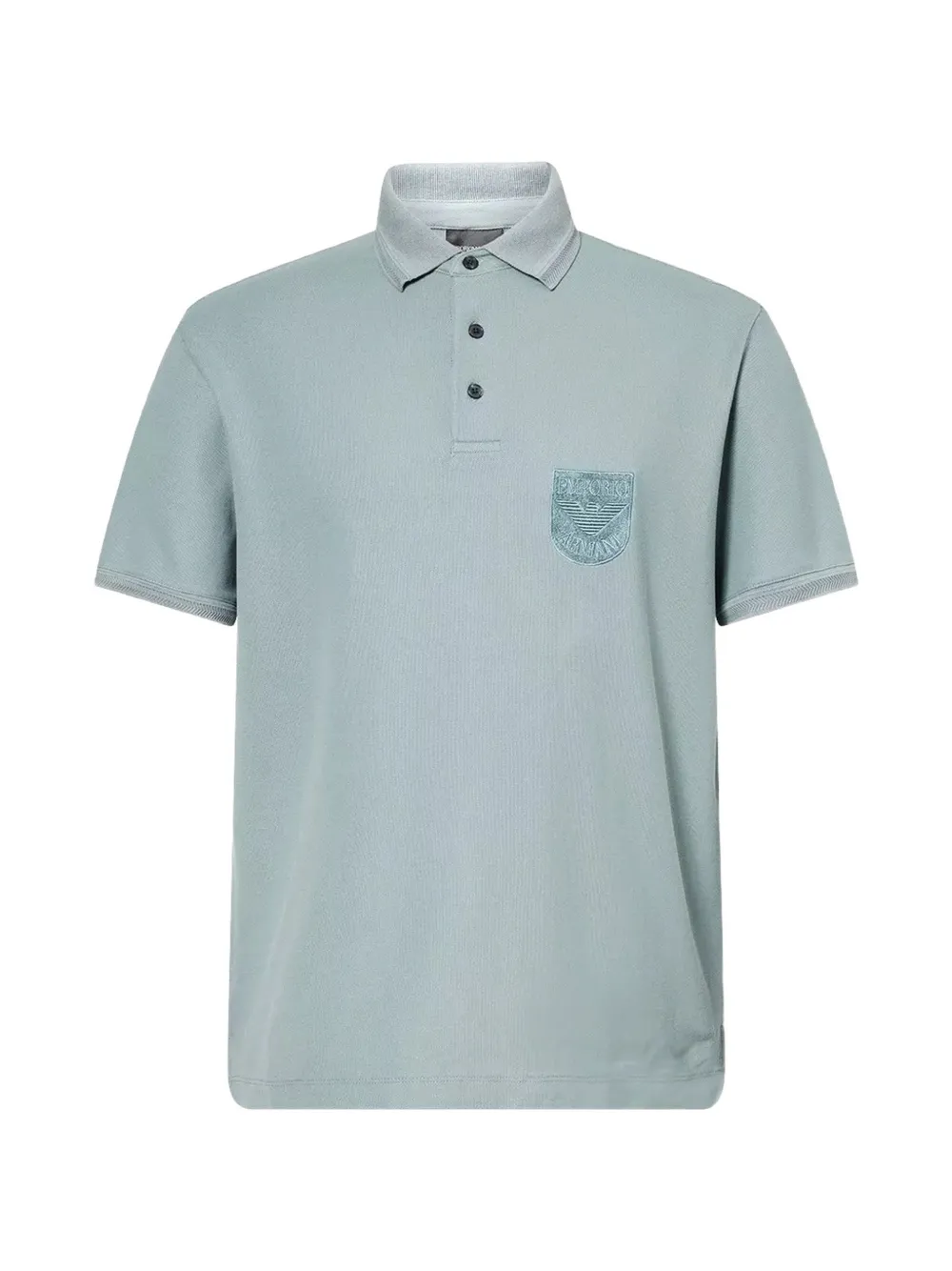 Emporio Armani logo-patch polo shirt - Blu