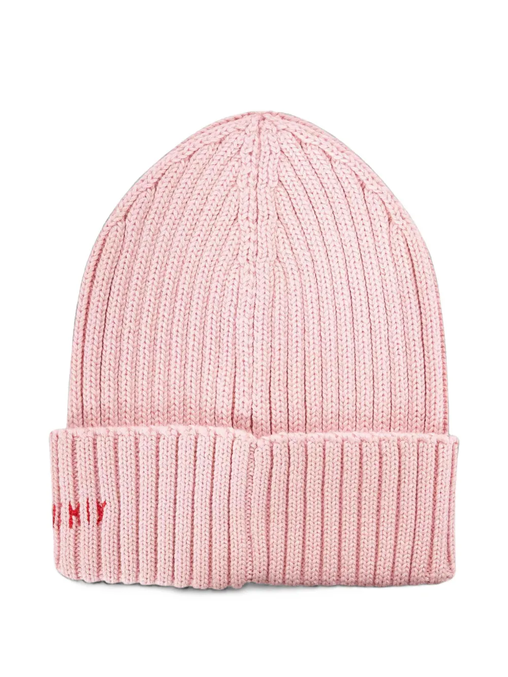 Ruslan Baginskiy logo-embroidered ribbed-knit beanie hat Roze