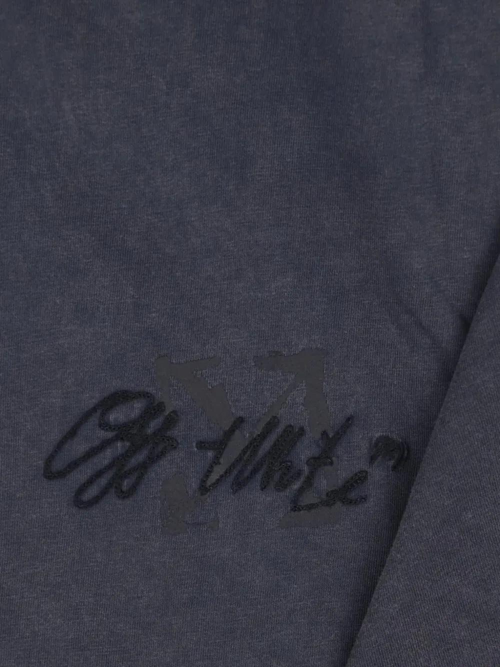 Off-White logo-embroidered T-shirt Grijs