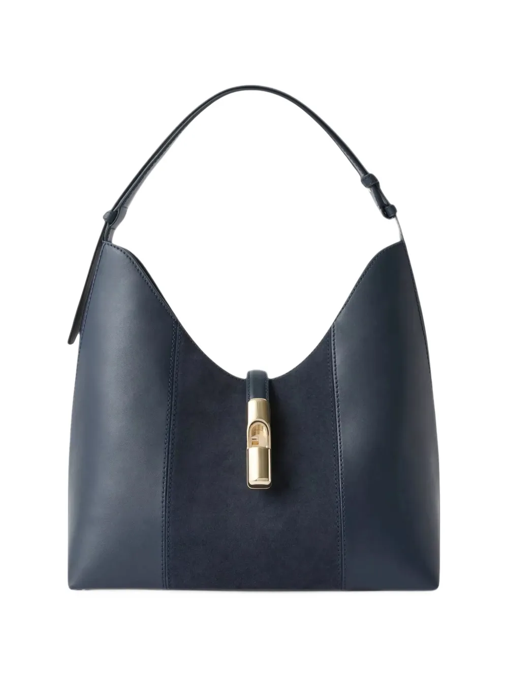 Furla suede-panelled shoulder bag - Blu