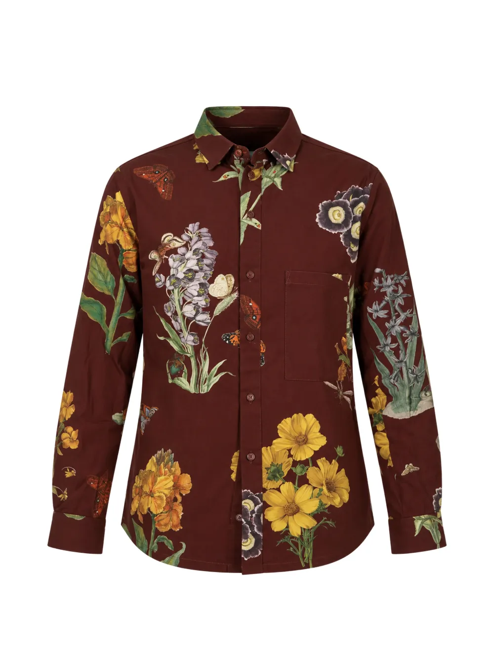 Aleksandr Manamïs floral-print button-down shirt - Marrone