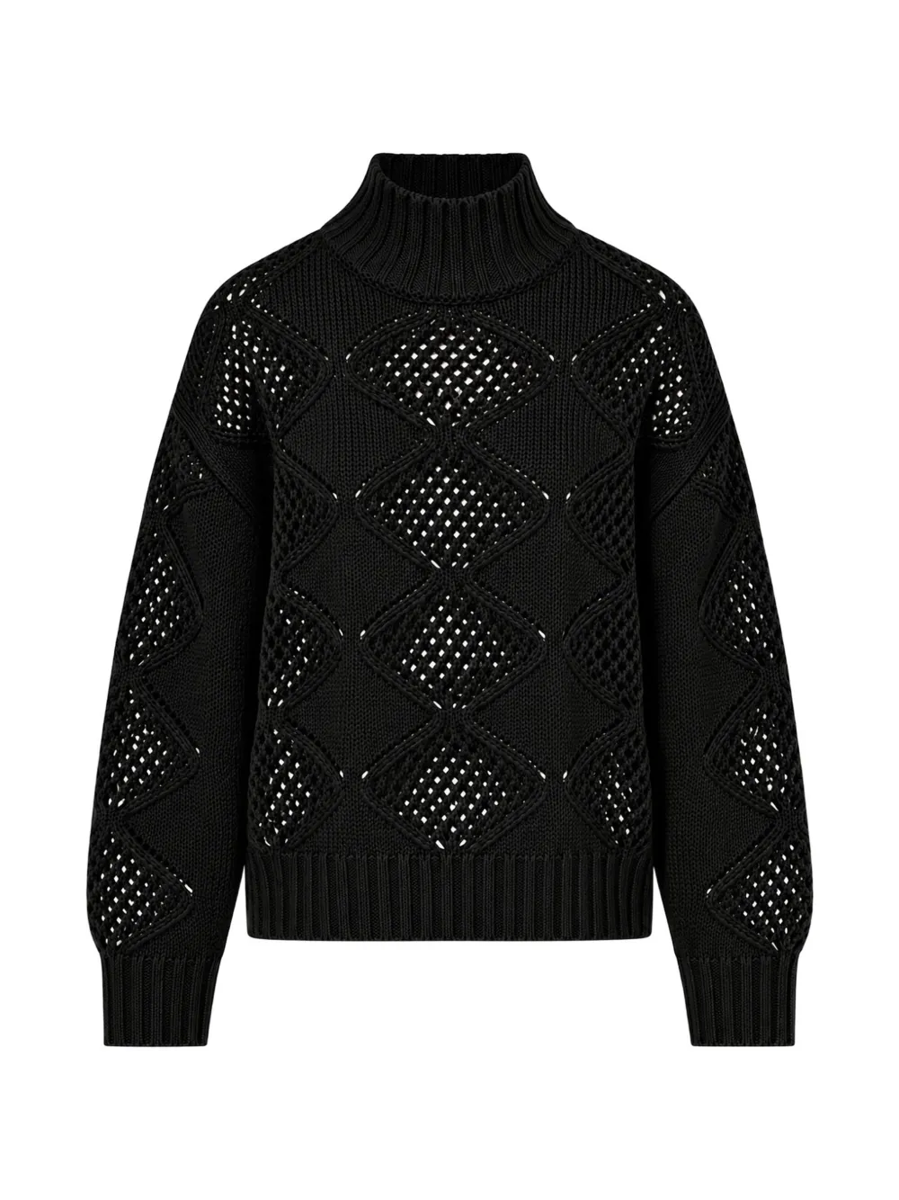 LIU JO diamond-knit high-neck sweater - Schwarz