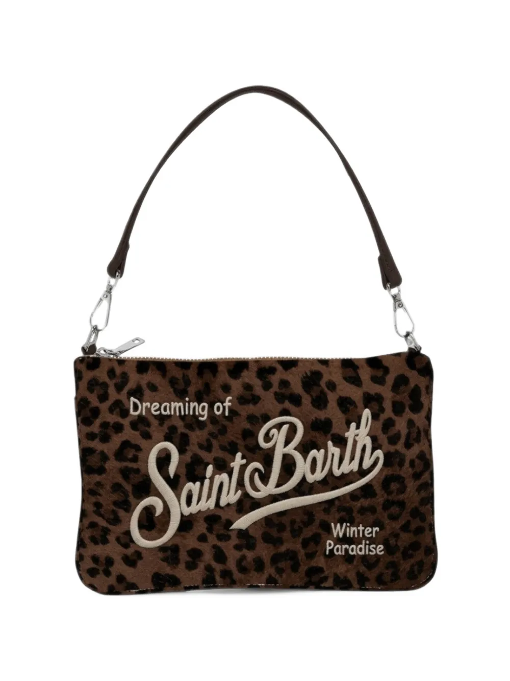 MC2 Saint Barth leopard-print embroidered shoulder bag Bruin