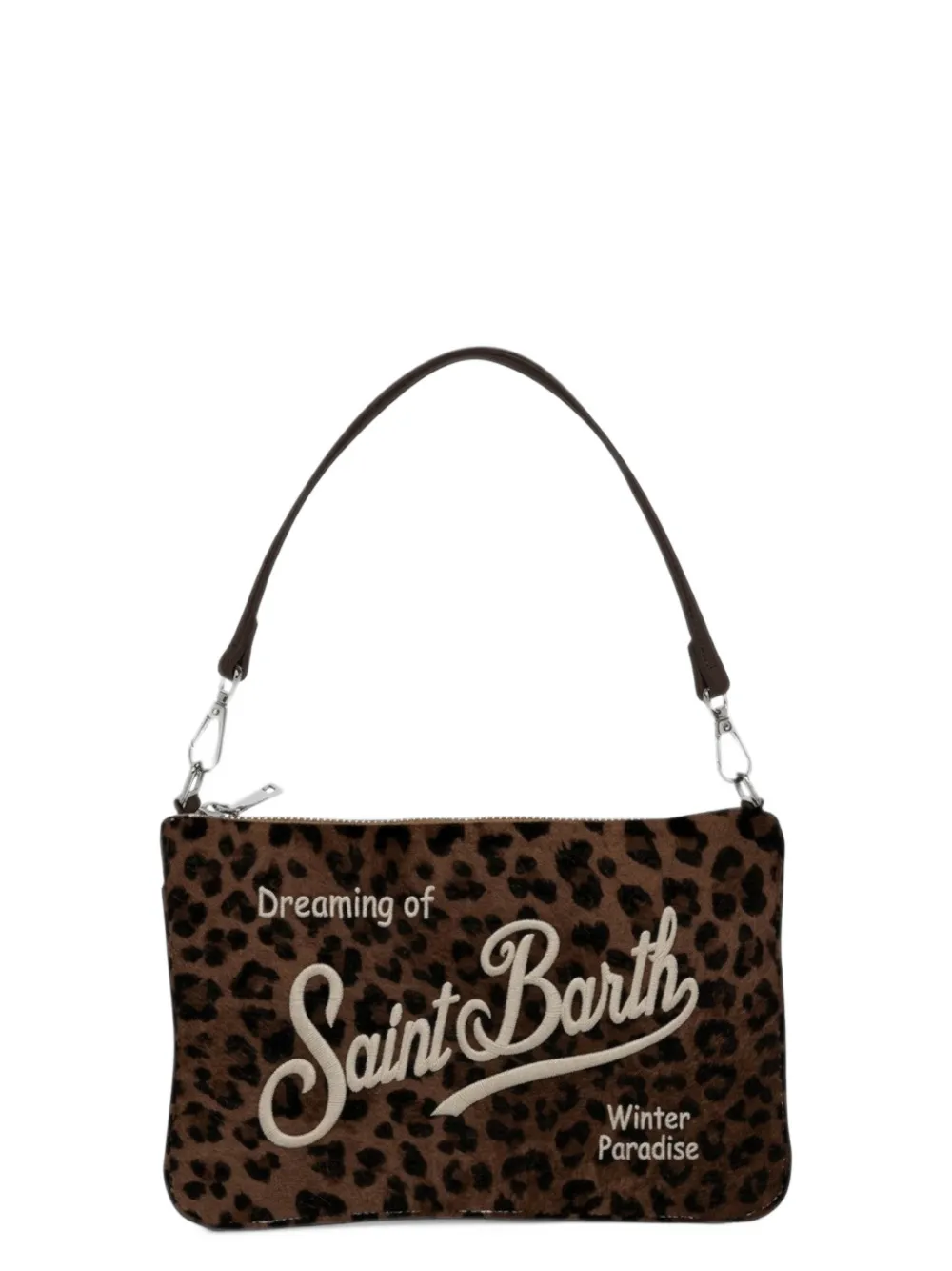 MC2 Saint Barth leopard-print embroidered shoulder bag Bruin
