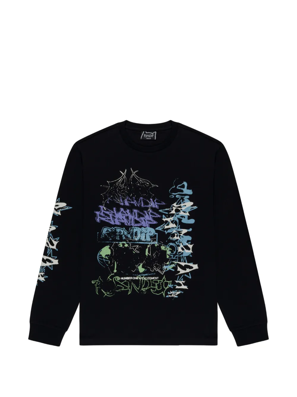 Ripndip World Wide Madness graphic-print long-sleeve T-shirt Zwart