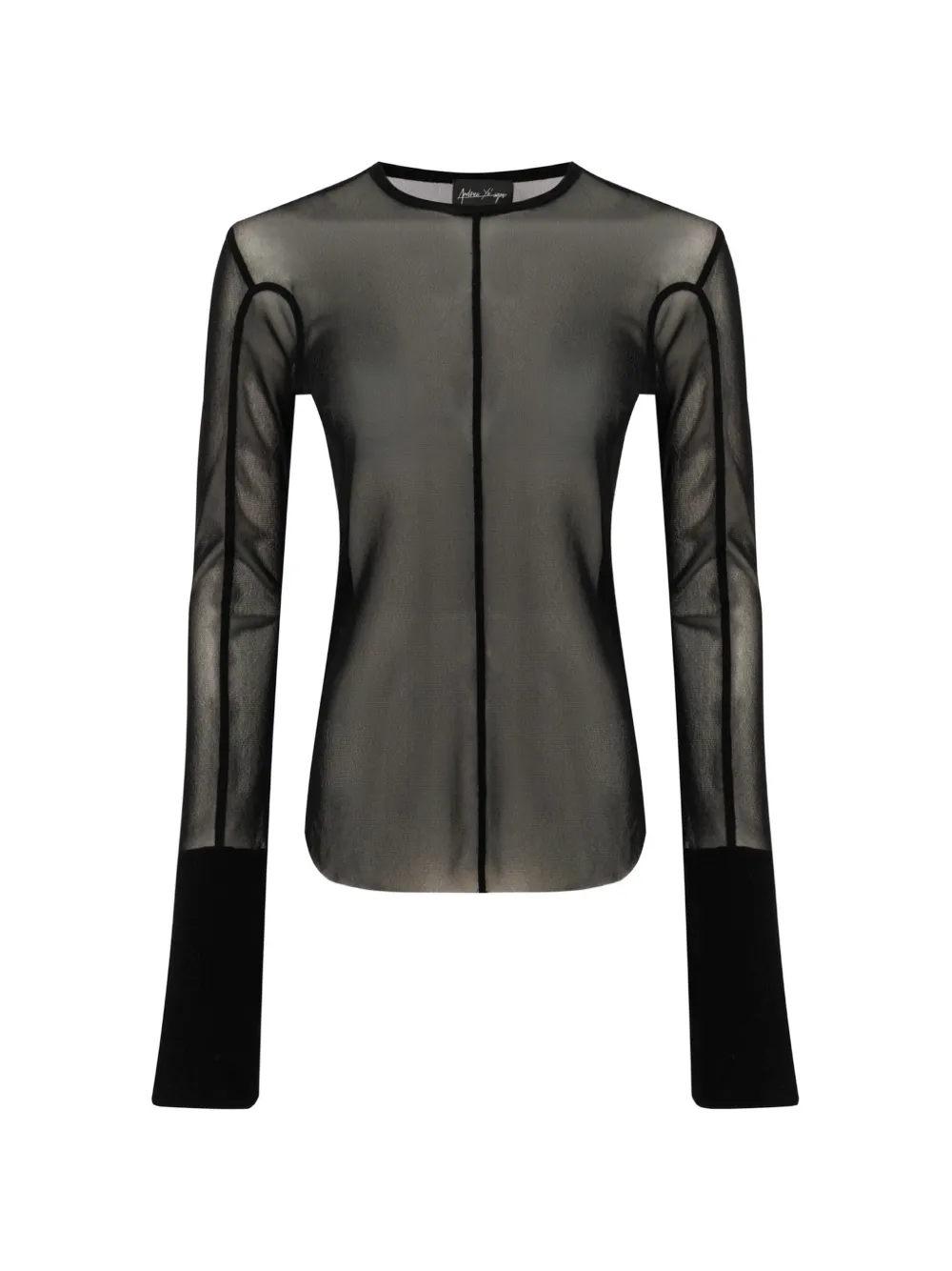 Andrea Ya'aqov mesh panelled top Zwart