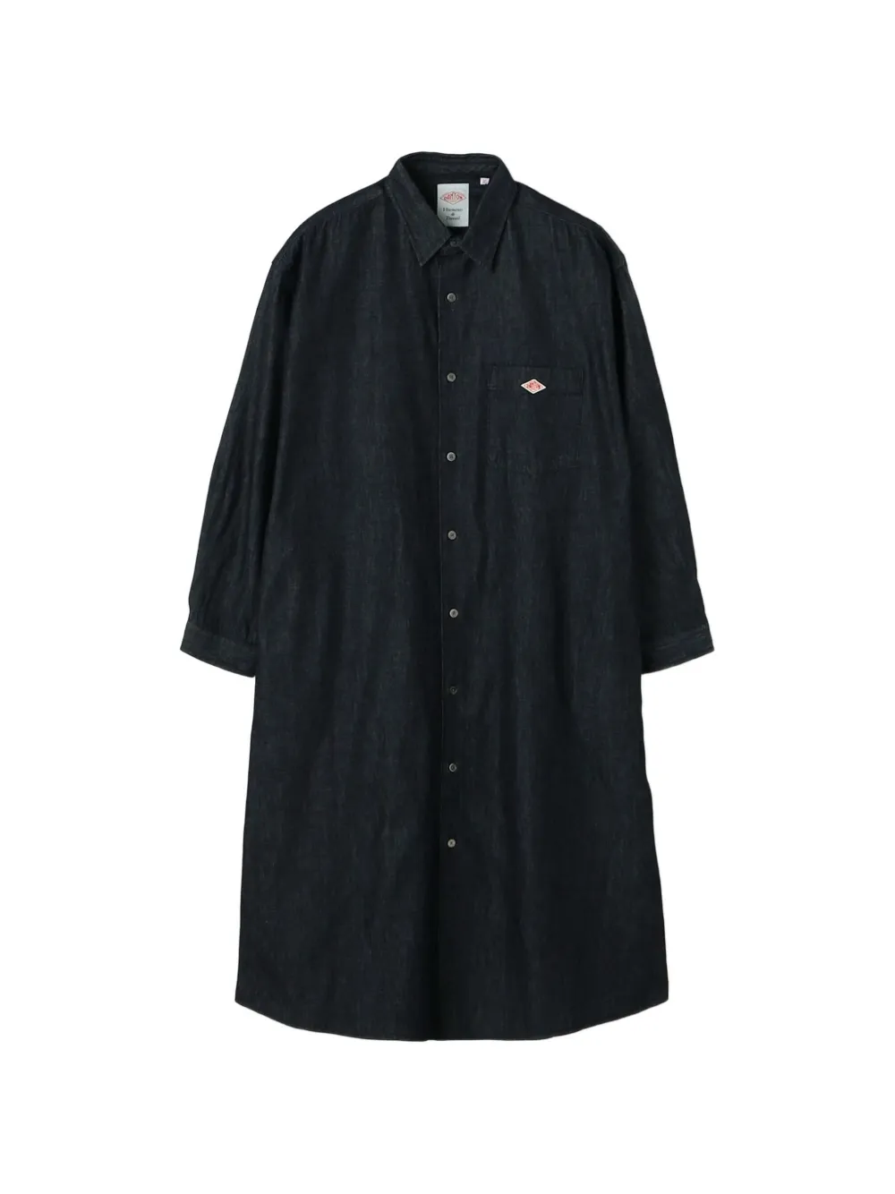 Danton regular-collar shirt midi dress - Blu
