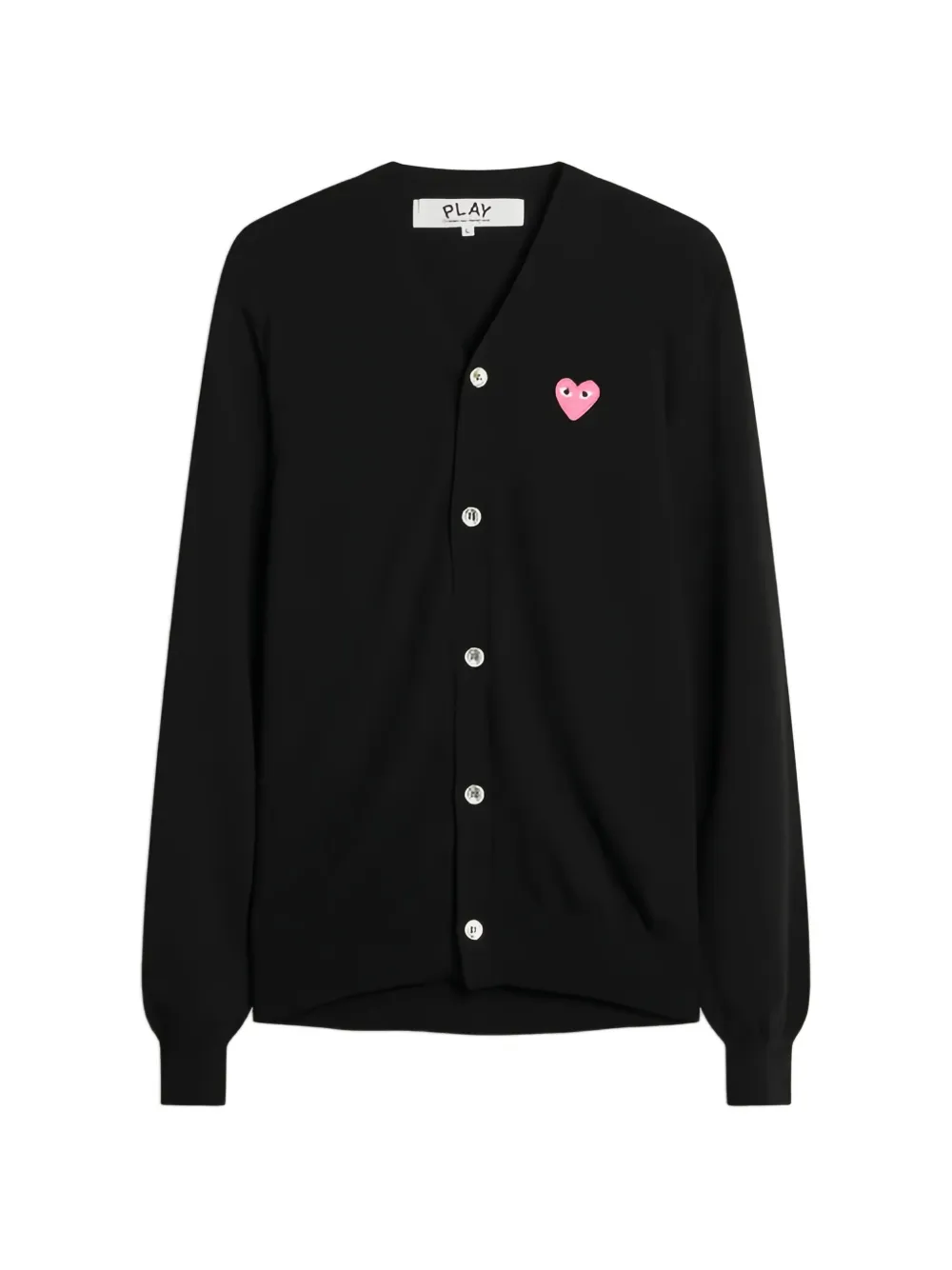Comme Des Garçons Play logo-patch V-neck cardigan Zwart