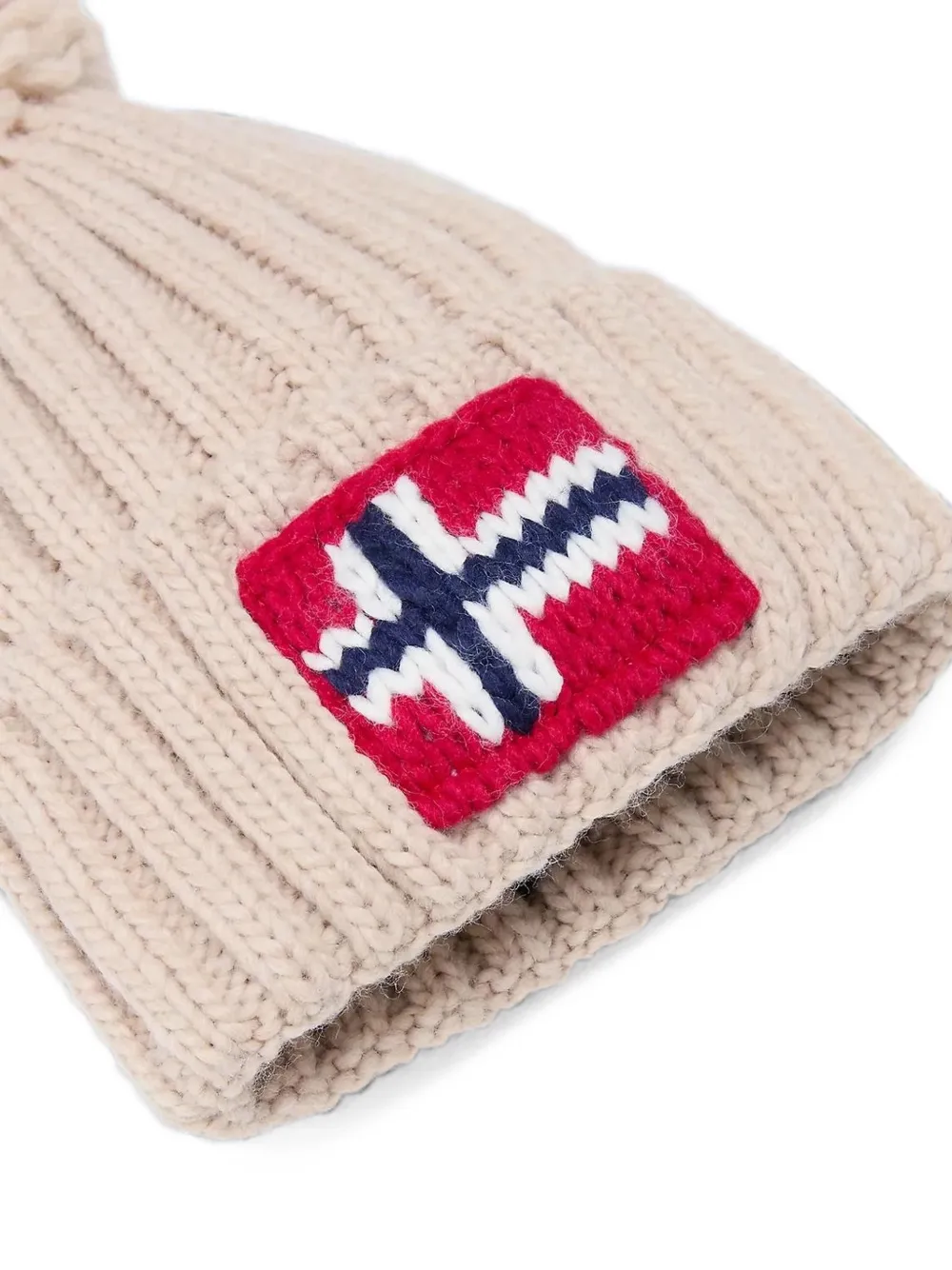 Napapijri Semiury pompom beanie hat Beige