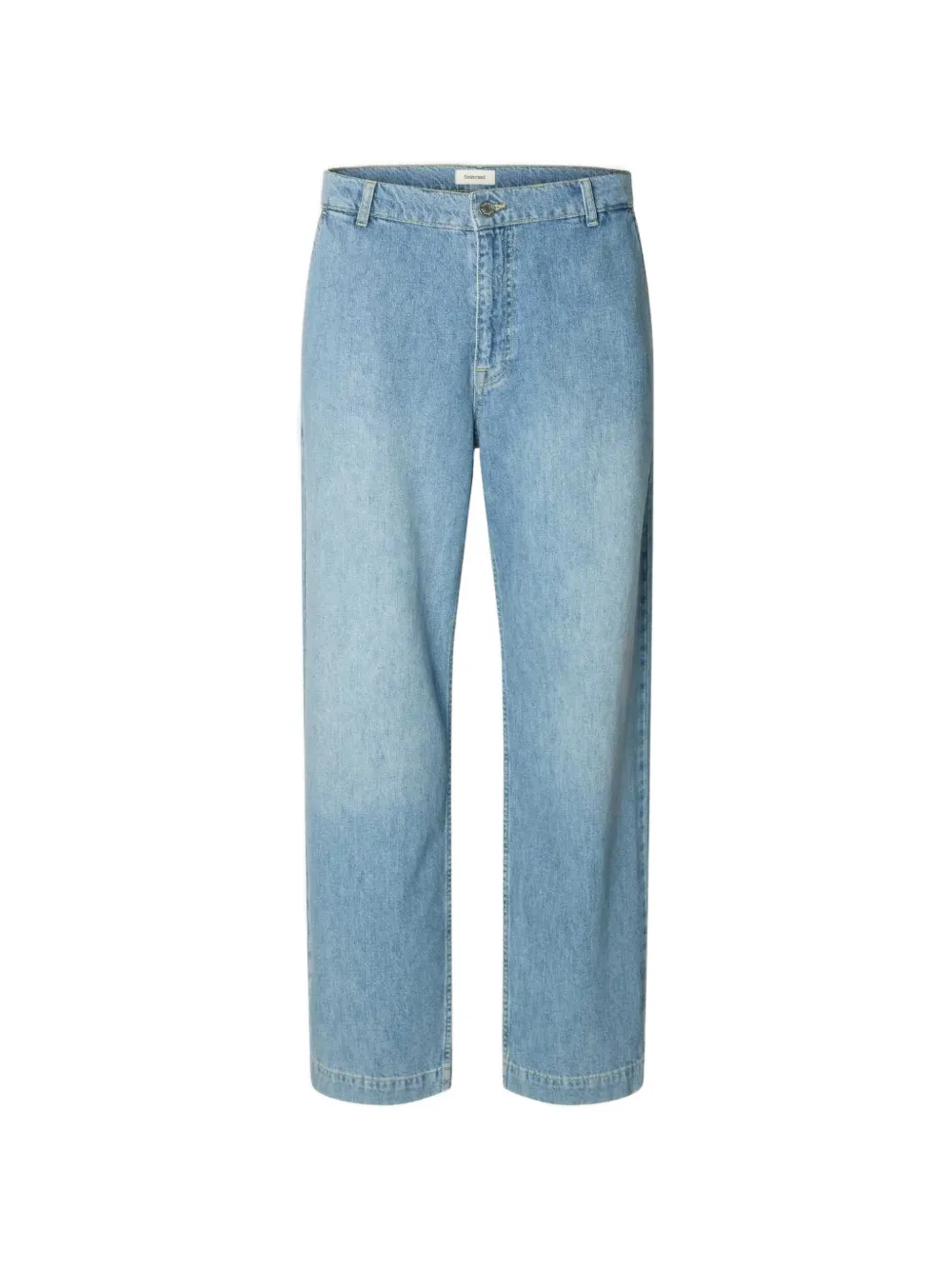 SELECTED washed-effect straight-leg jeans - Blu