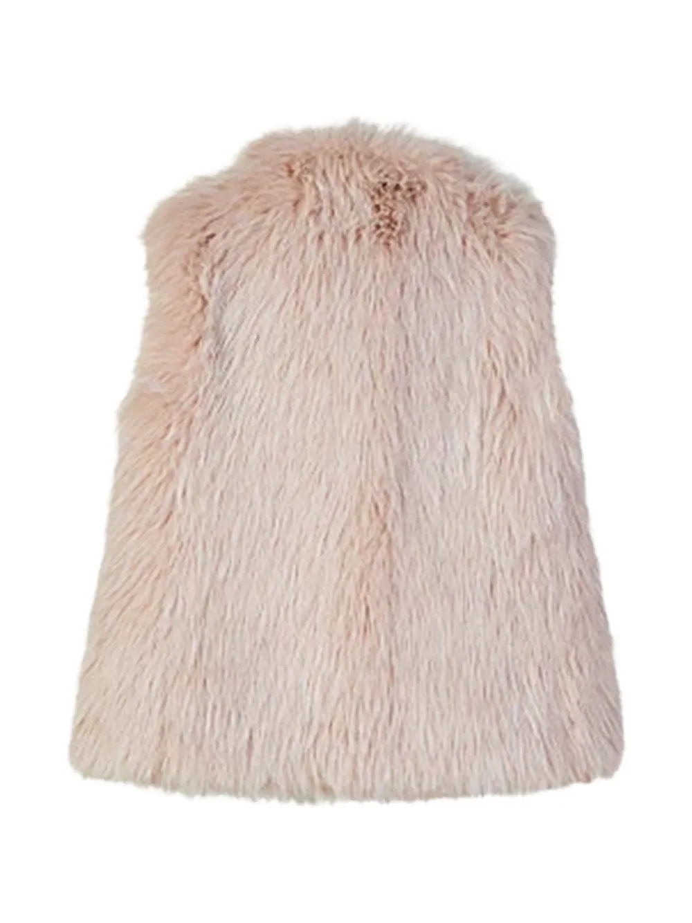 Patrizia Pepe Fluffy faux-fur sleeveless gilet Roze