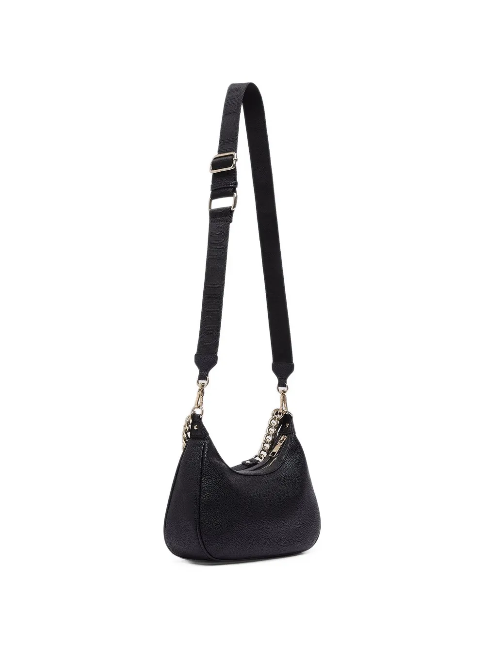 LIU JO logo-plaque chain-link shoulder bag Zwart