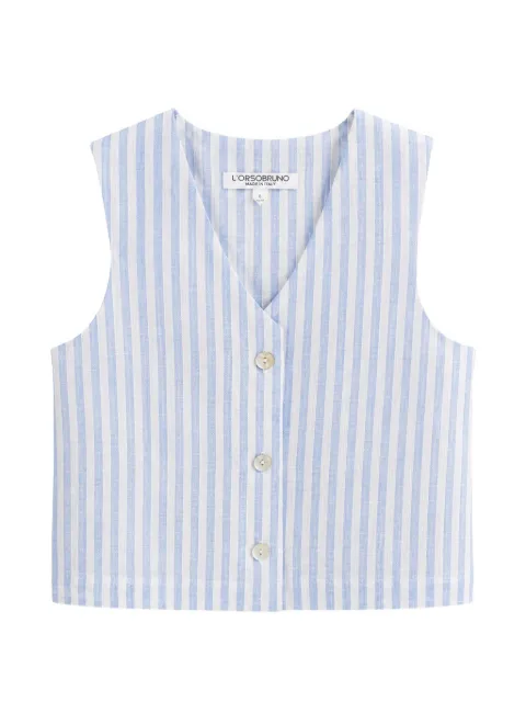 L'ORSOBRUNO striped V-neck waistcoat