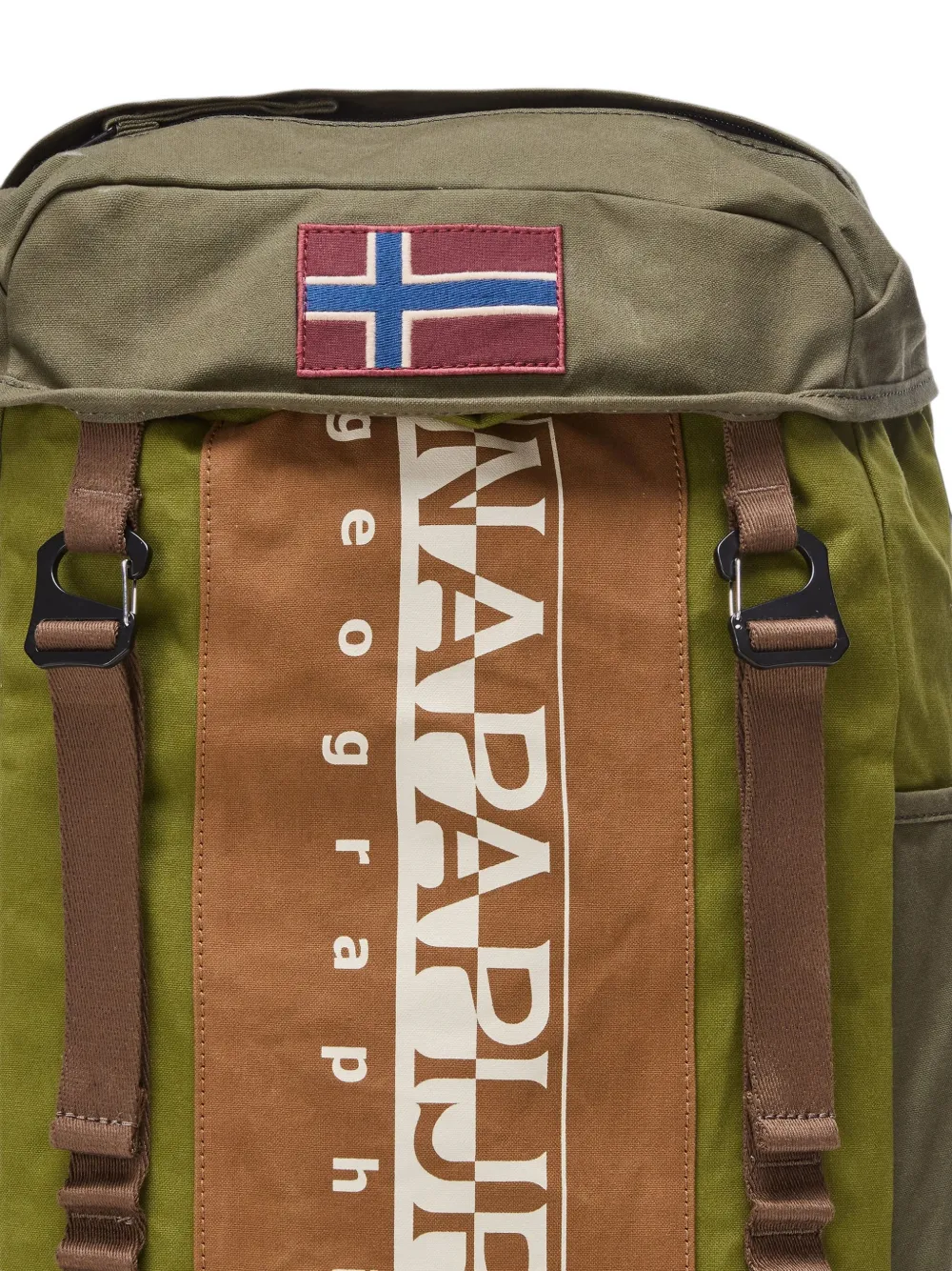 Napapijri Equator logo-print panelled backpack Groen