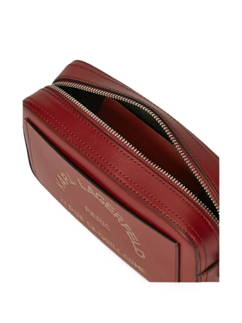 Karl Lagerfeld stud-embellished leather camera bag Rood