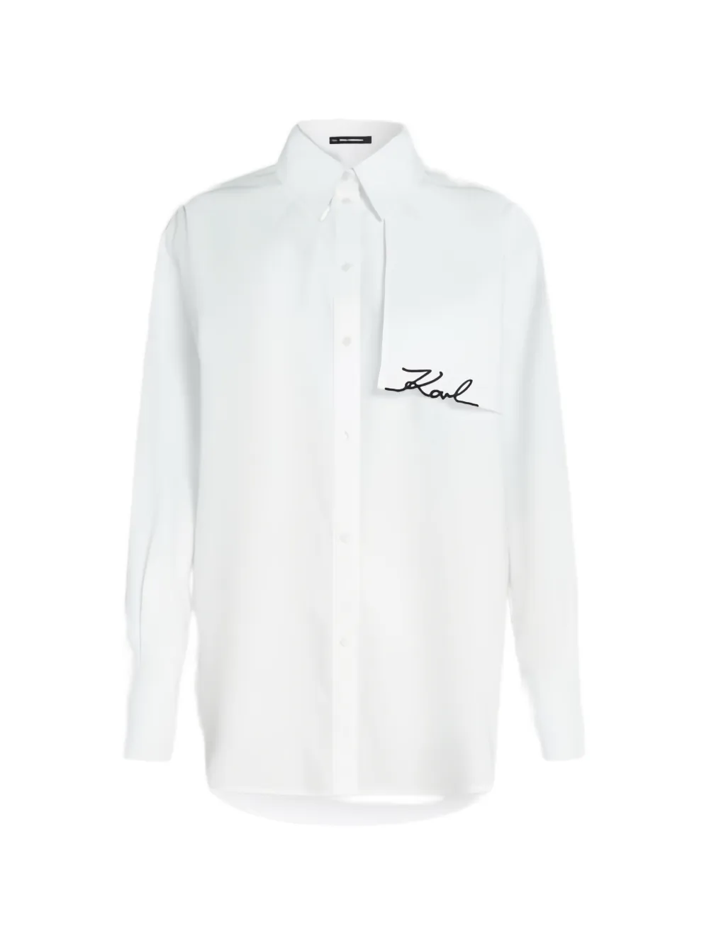 Karl Lagerfeld embroidered-logo shirt - Weiß