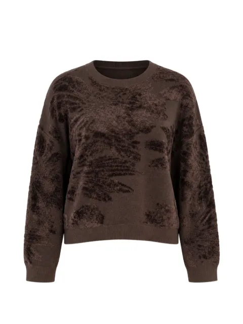 kaos floral-intarsia dropped-shoulder sweater