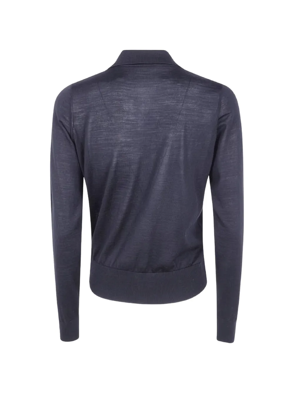 Roberto Collina fine-knit long-sleeve polo shirt Zwart