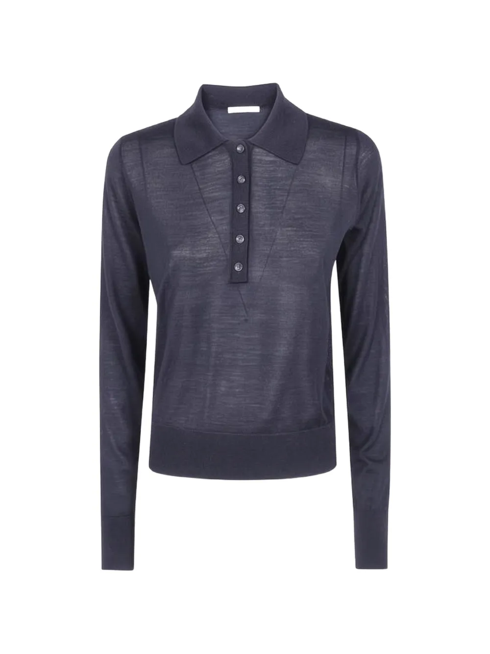 Roberto Collina fine-knit long-sleeve polo shirt Zwart