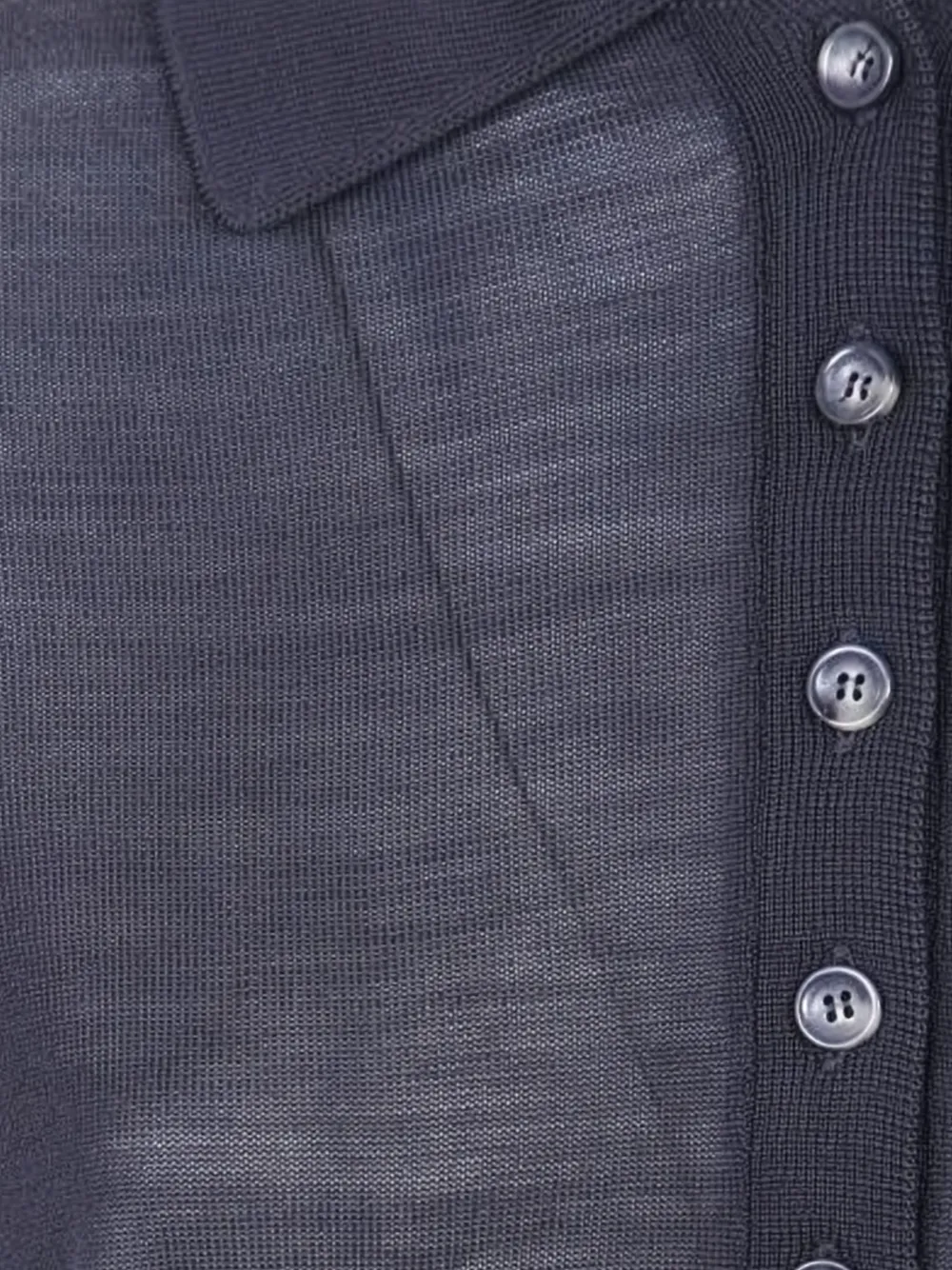 Roberto Collina fine-knit long-sleeve polo shirt Zwart
