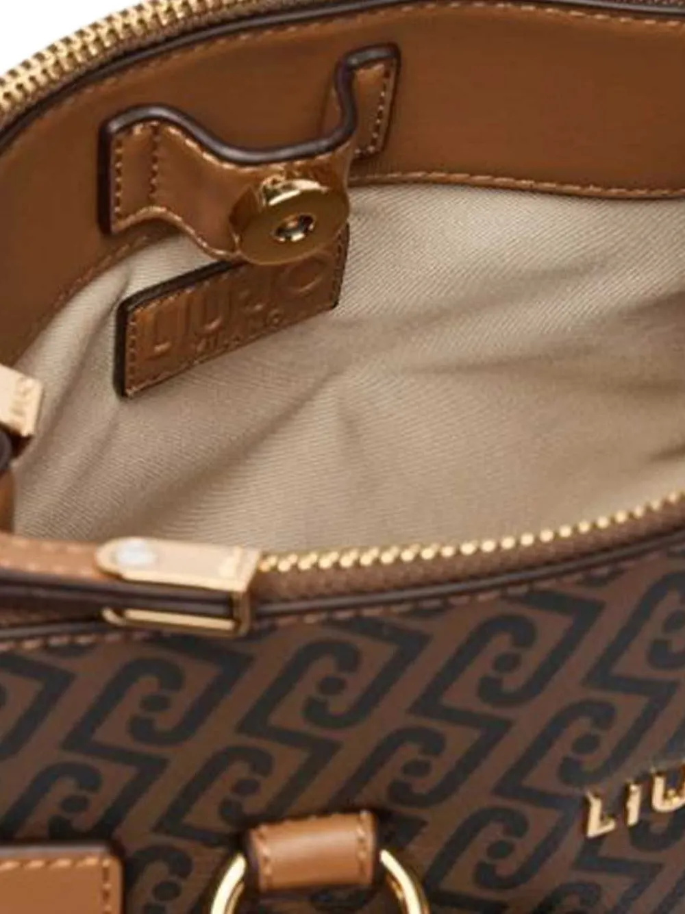 LIU JO small monogram-print braided-handle tote bag Bruin