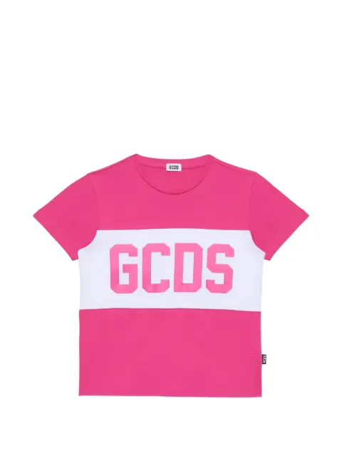 Gcds Kids logo-print panelled T-shirt