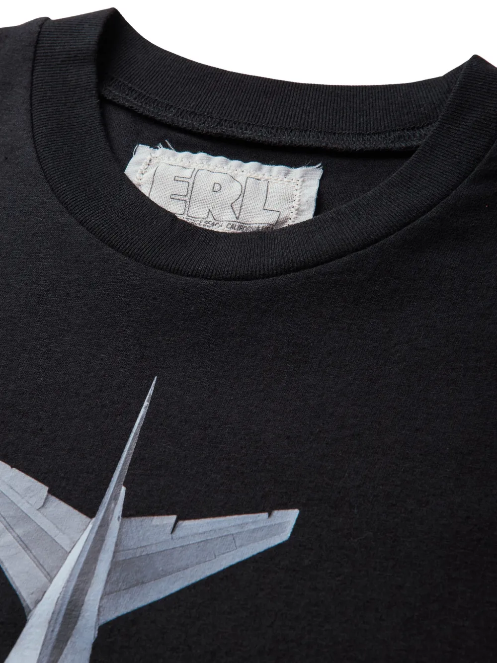 ERL KIDS plane-print T-shirt Zwart