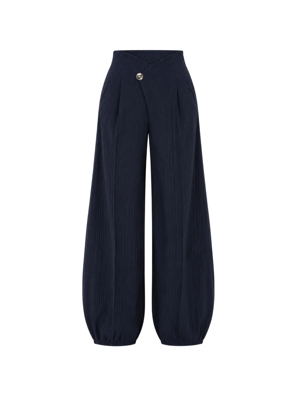 Kocca Evodio Pinstripe-pattern Crossover-waist Trousers In Blue