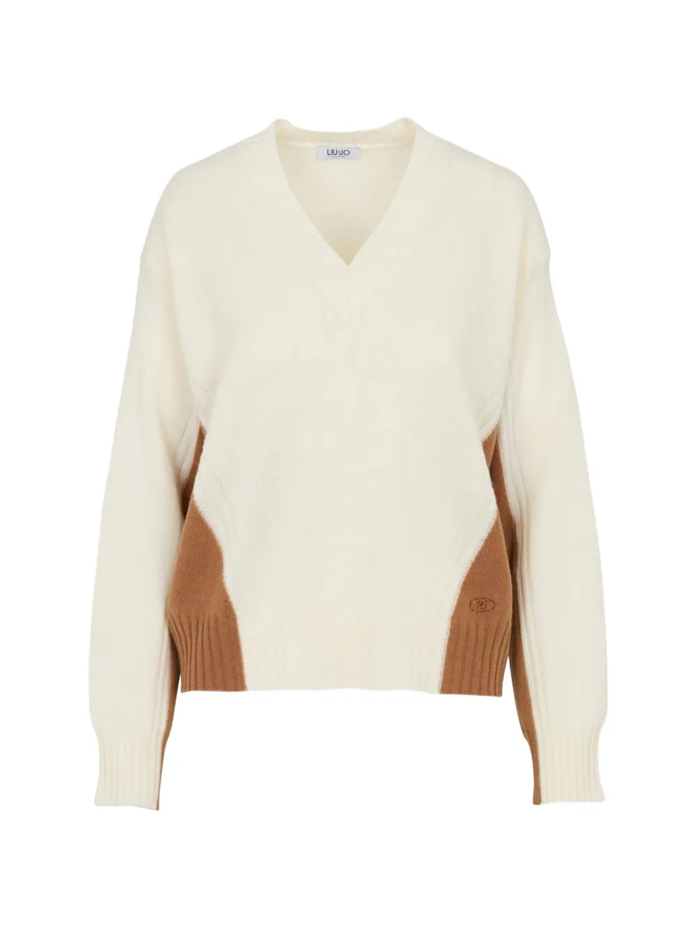 LIU JO knit colour-block in wool - Nude