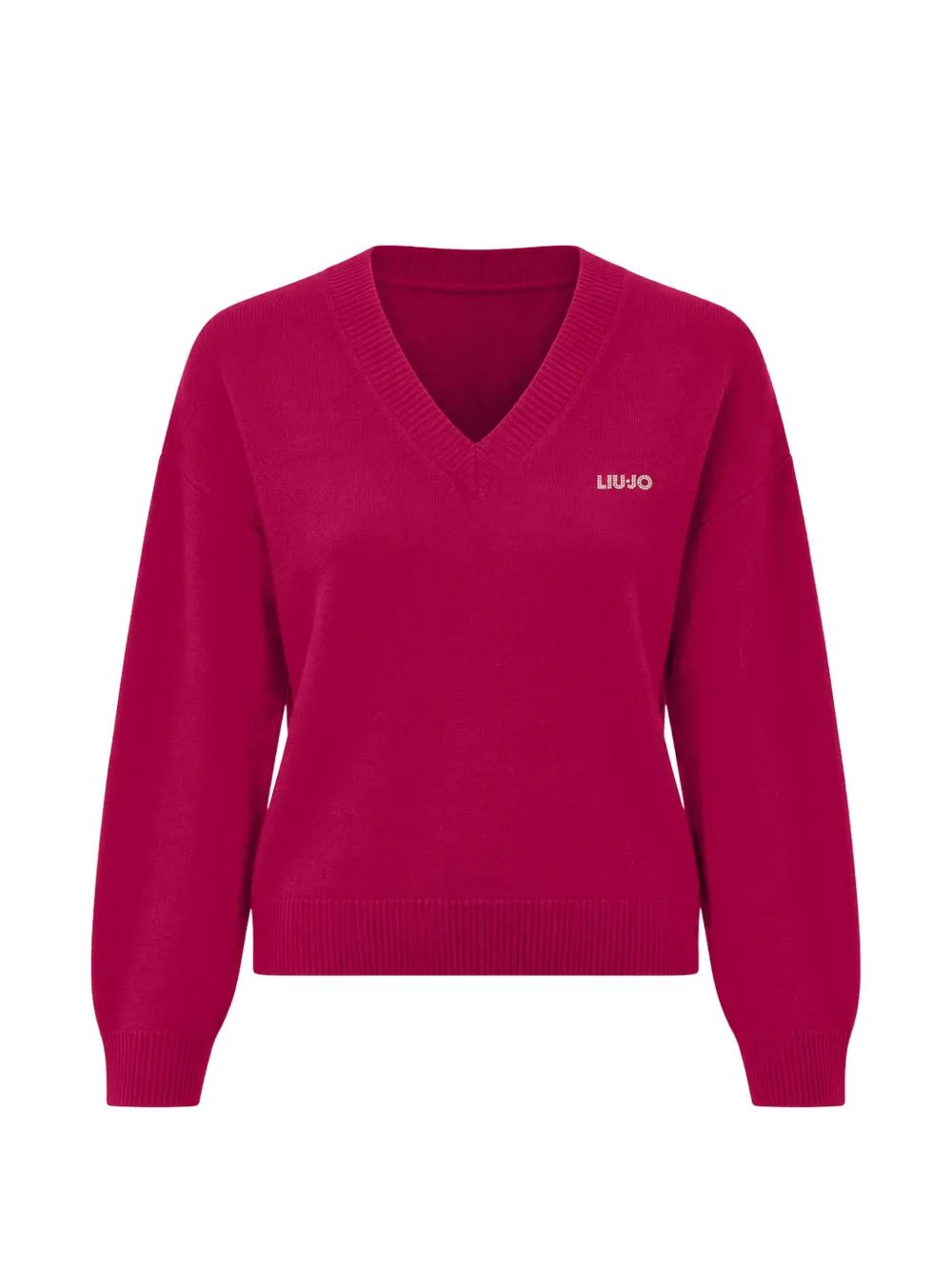 LIU JO V-neck logo-embellished sweater Roze