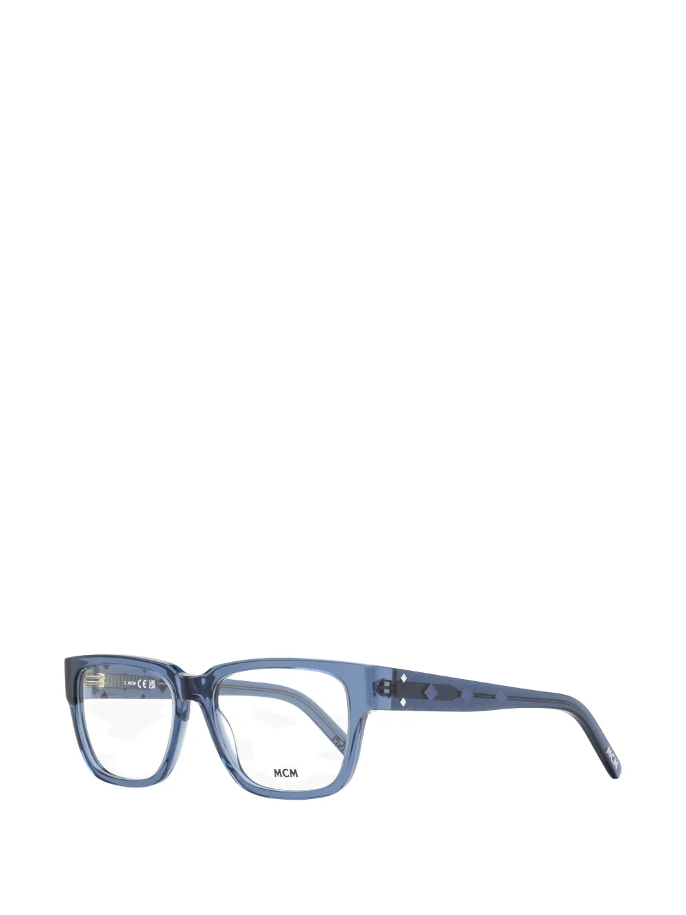 MCM Visetos-monogram rectangular-frame glasses Blauw