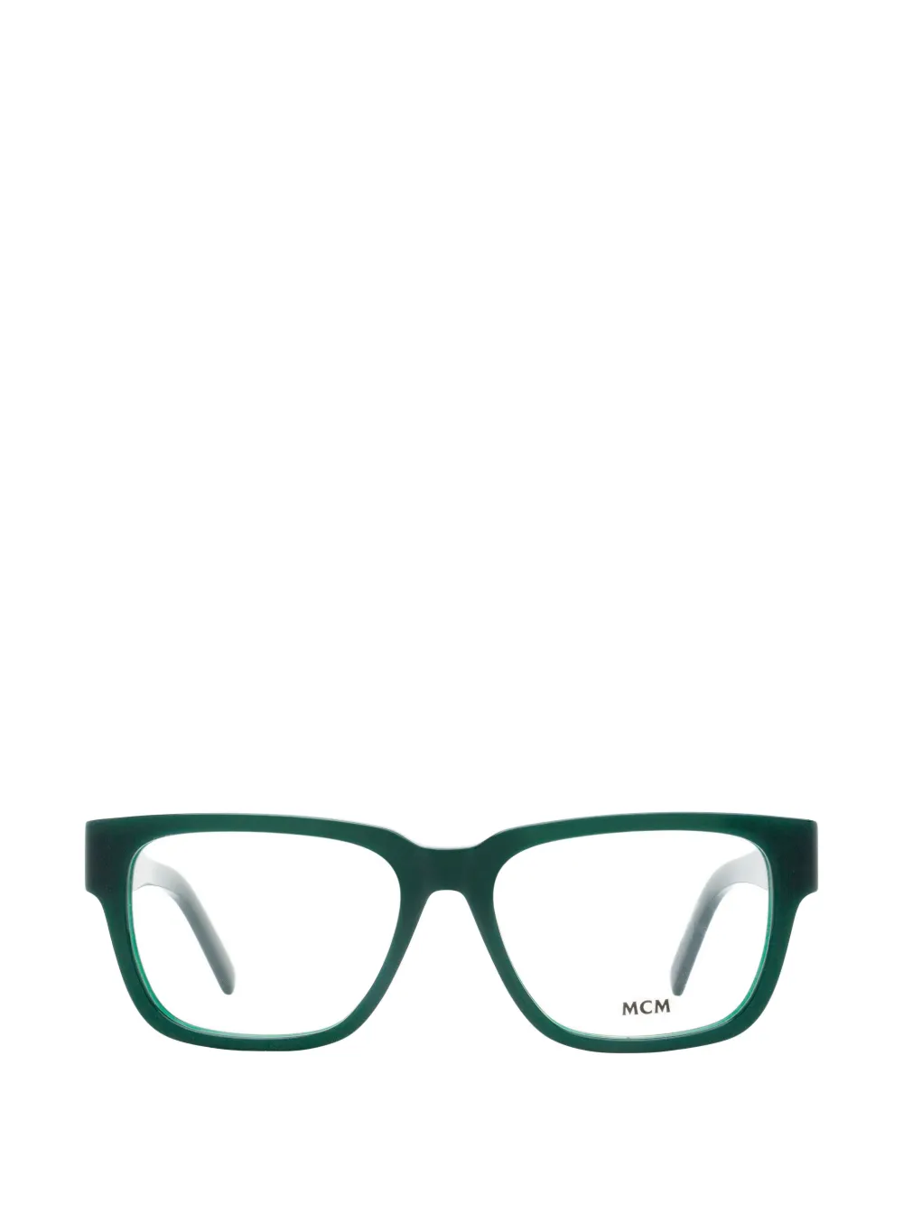 Mcm Visetos Monogram Rectangle-frame Glasses In Green