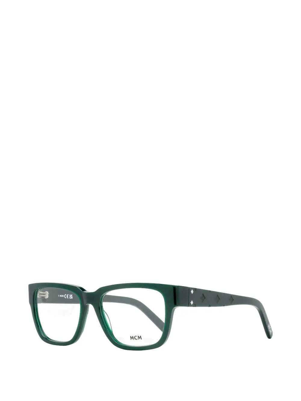 MCM Visetos monogram rectangle-frame glasses Groen