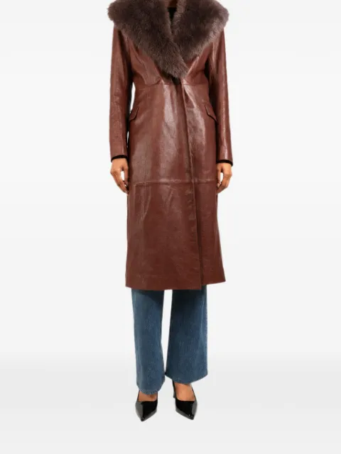 Nour Hammour trench Niven en cuir