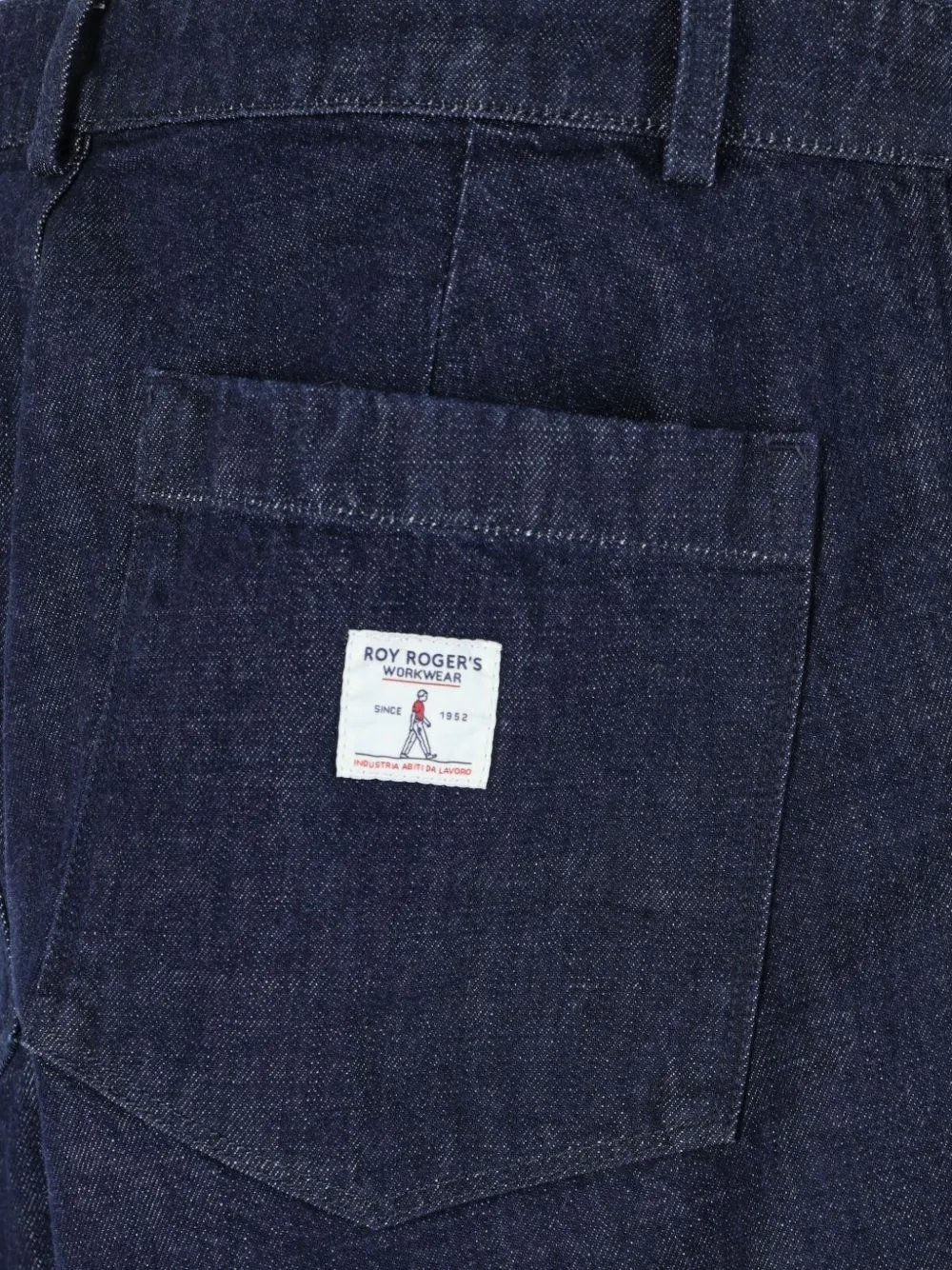 Roy Rogers pleated-front logo-patch jeans Blauw
