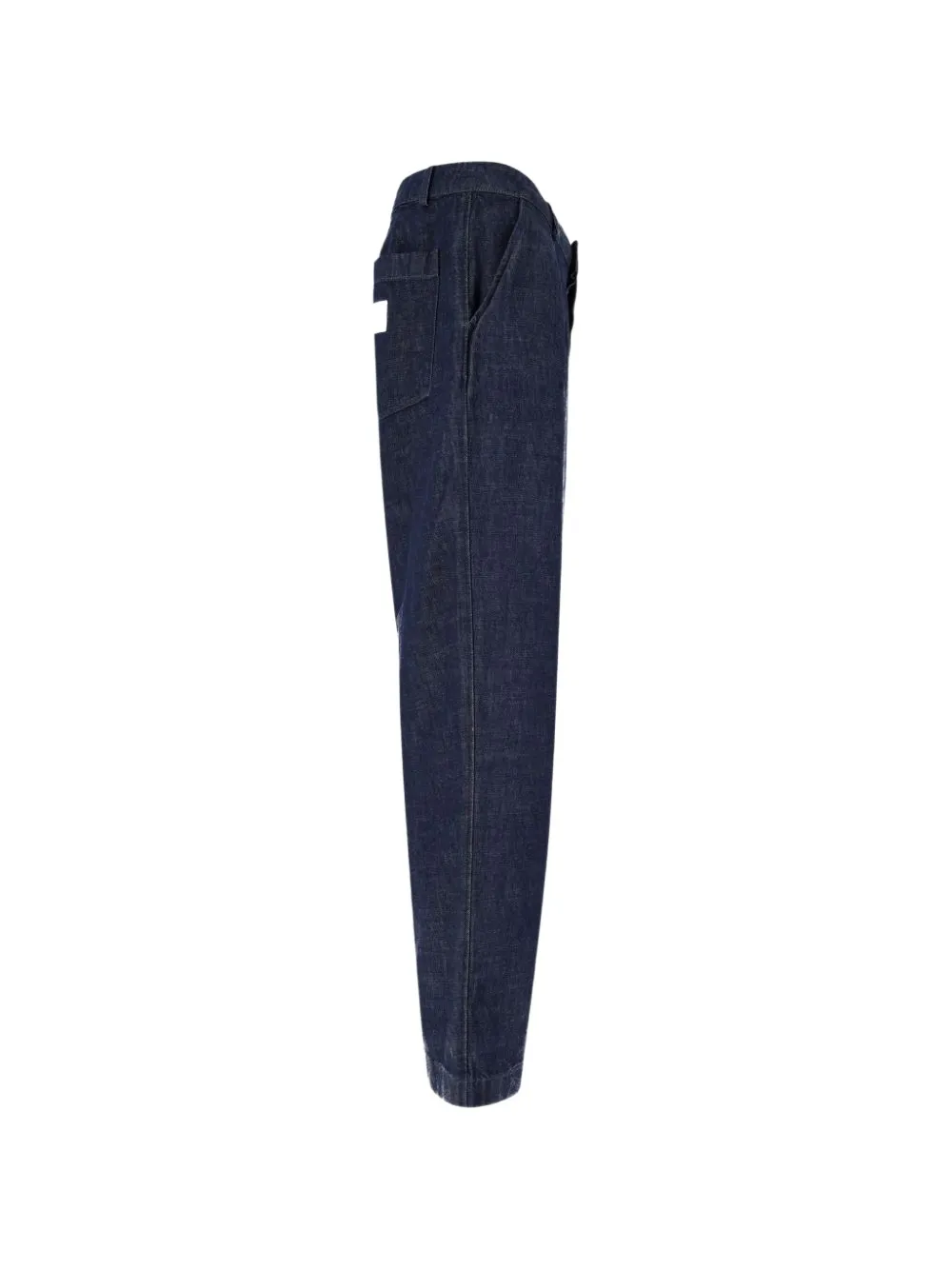 Roy Rogers pleated-front logo-patch jeans Blauw