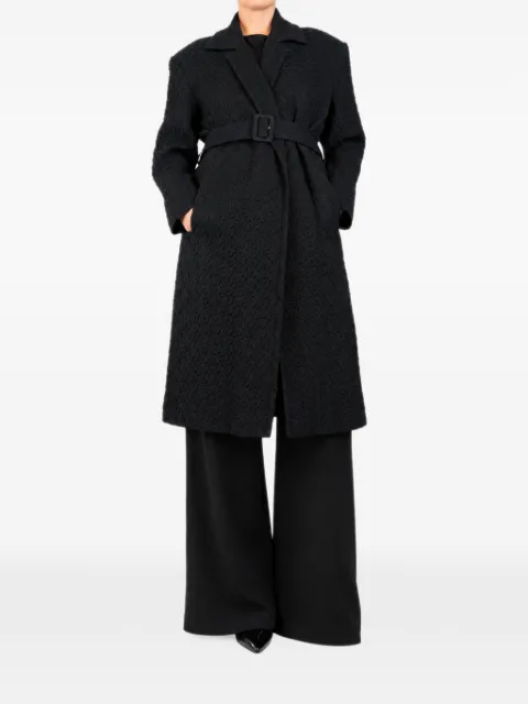 Dries Van Noten Pre-Owned belted jacquard coat