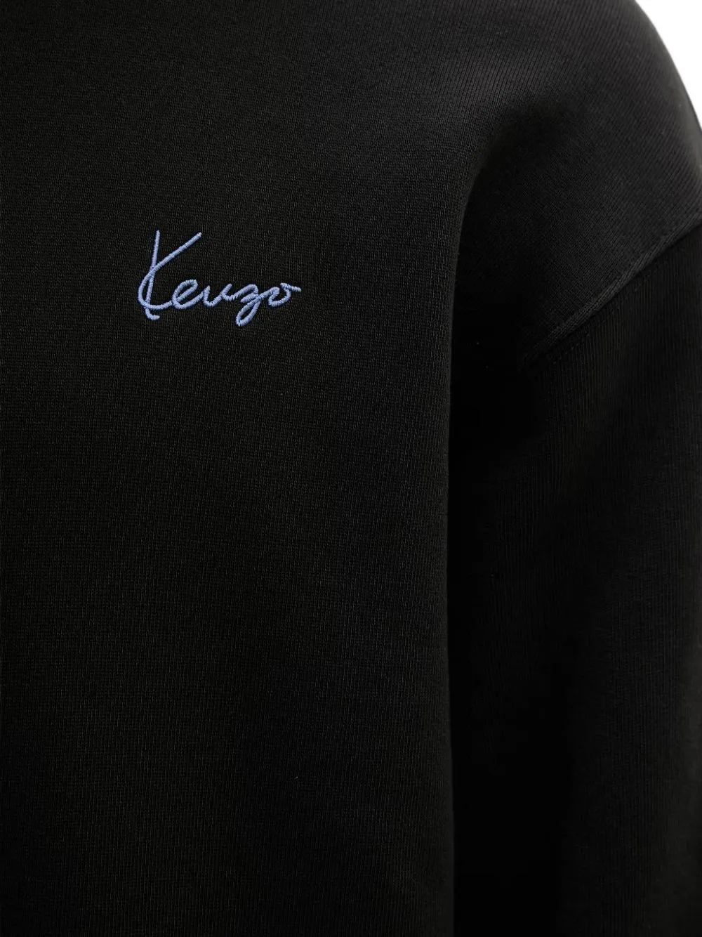Kenzo Signature logo-embroidered cotton sweater Zwart