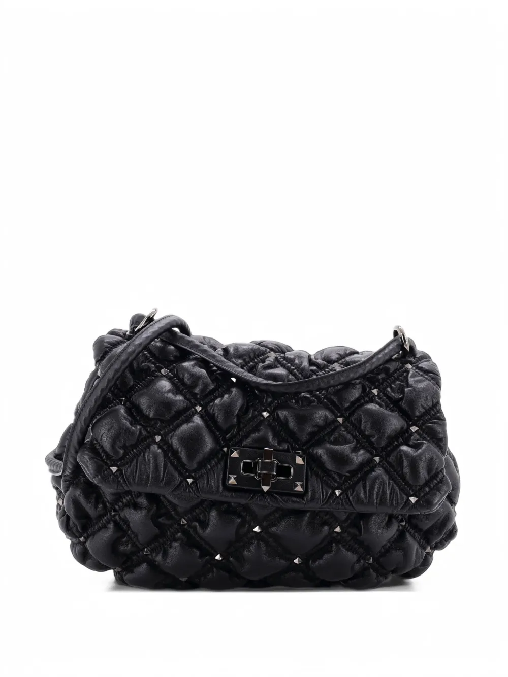 Valentino Garavani Pre-Owned SpikeMe Flap Bag Quilted Leather Medium crossbody bag - Nero