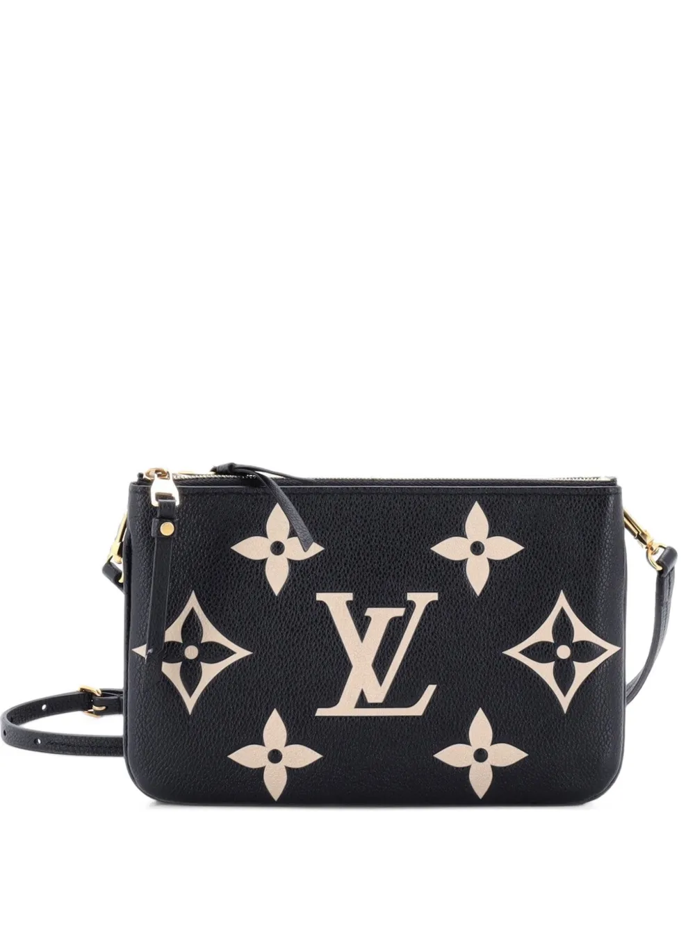 Louis Vuitton Pre-Owned Double Zip Pochette Bicolor Monogram Empreinte Giant crossbody bag - Black