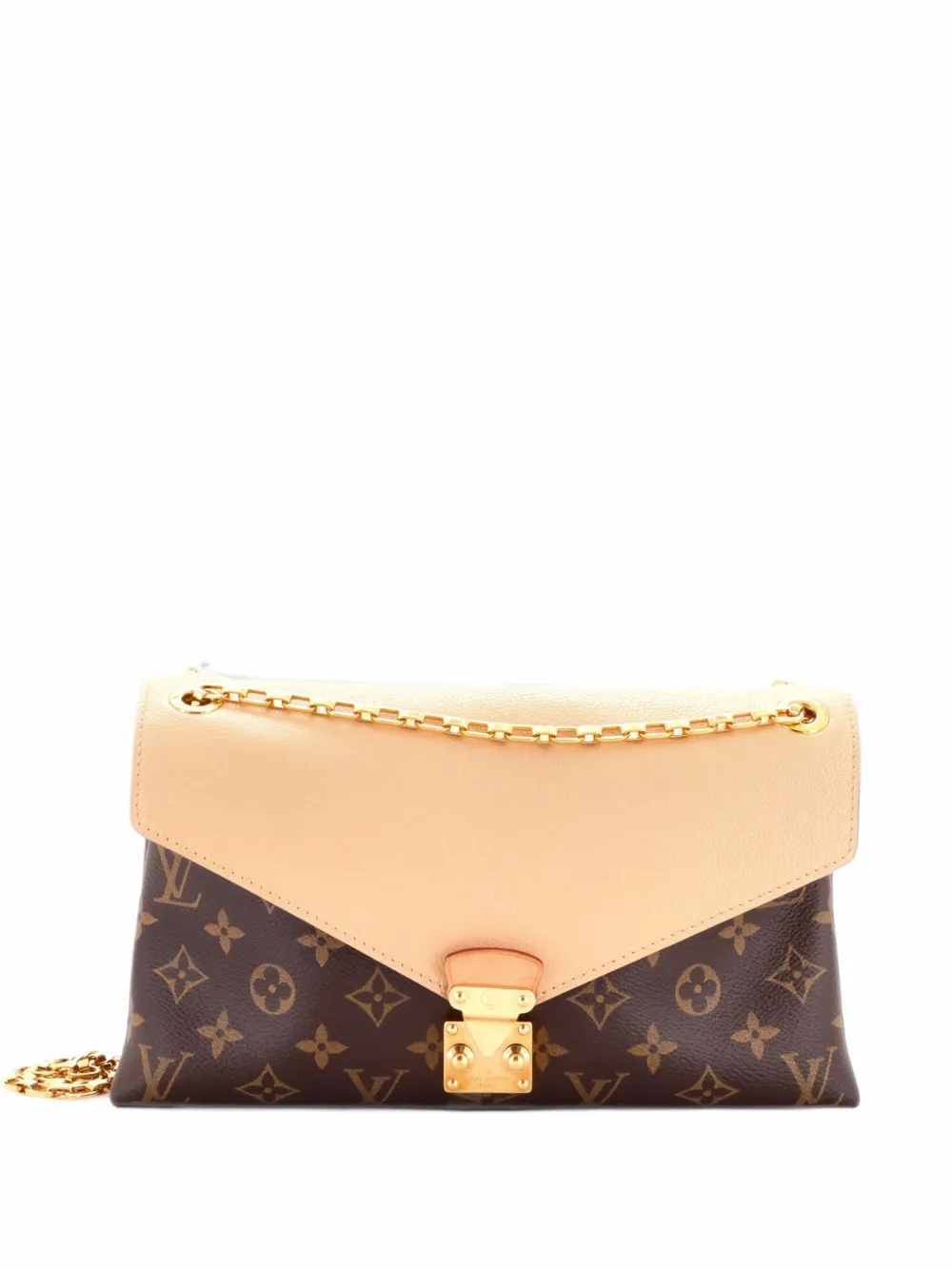 Louis Vuitton Pre-Owned Pallas Chain Monogram Canvas and Calfskin shoulder bag - Marrone