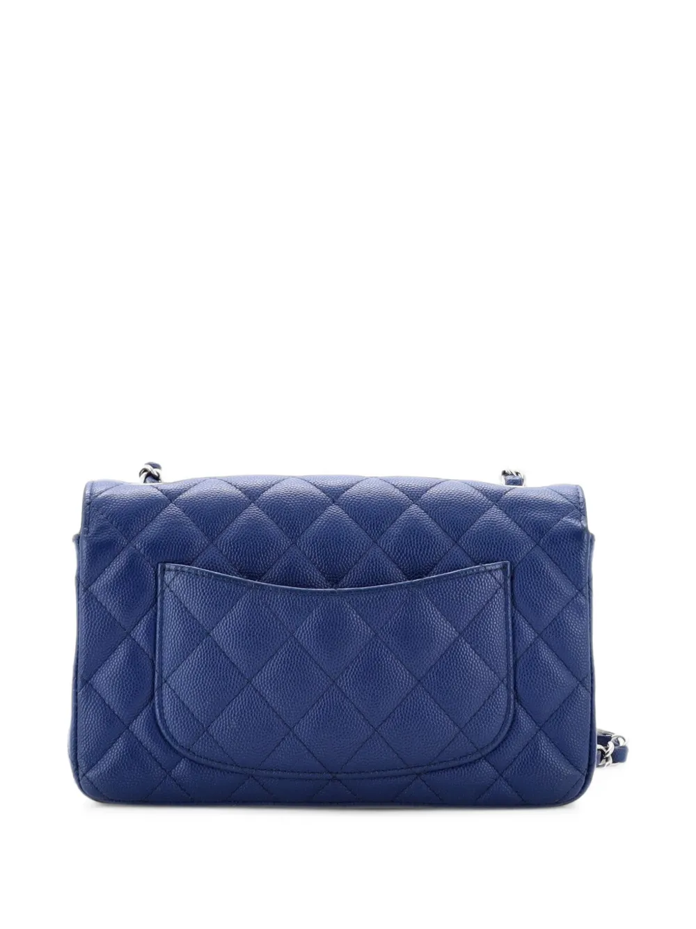CHANEL Pre-Owned Classic Single Flap Bag Quilted Caviar Mini crossbody bag - Blau