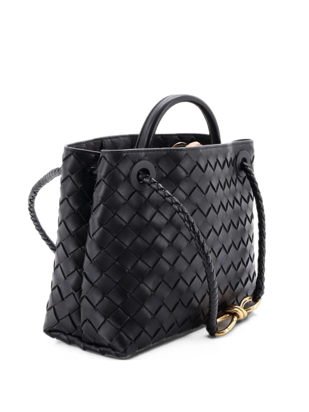 Bottega Veneta Pre-Owned Andiamo Top Handle Bag Intrecciato Nappa Small satchel - Schwarz