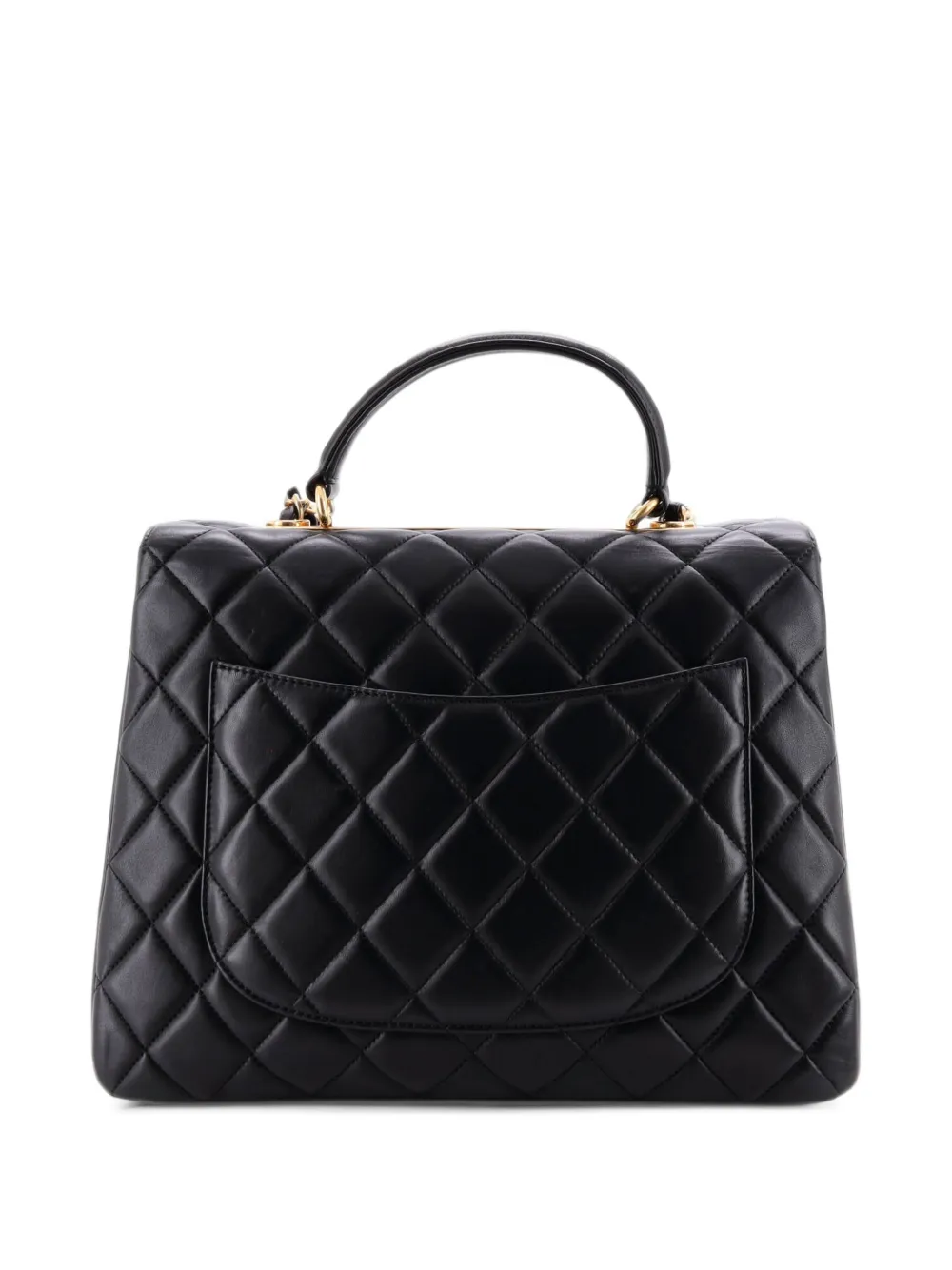 CHANEL Pre-Owned Trendy CC Top Handle Bag Quilted Lambskin Large satchel - Schwarz