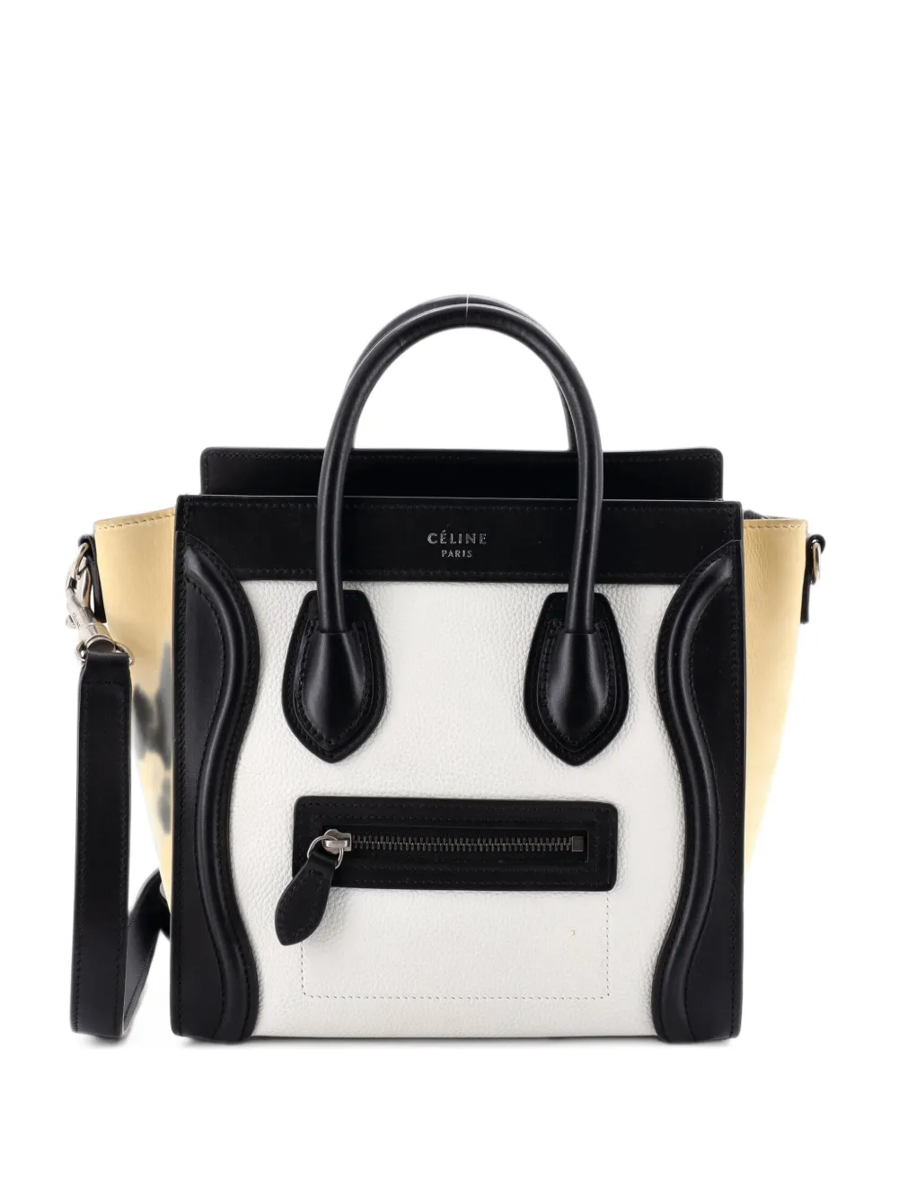 Celine Pre-Owned Tricolor Luggage Bag Leather Nano crossbody bag - Schwarz