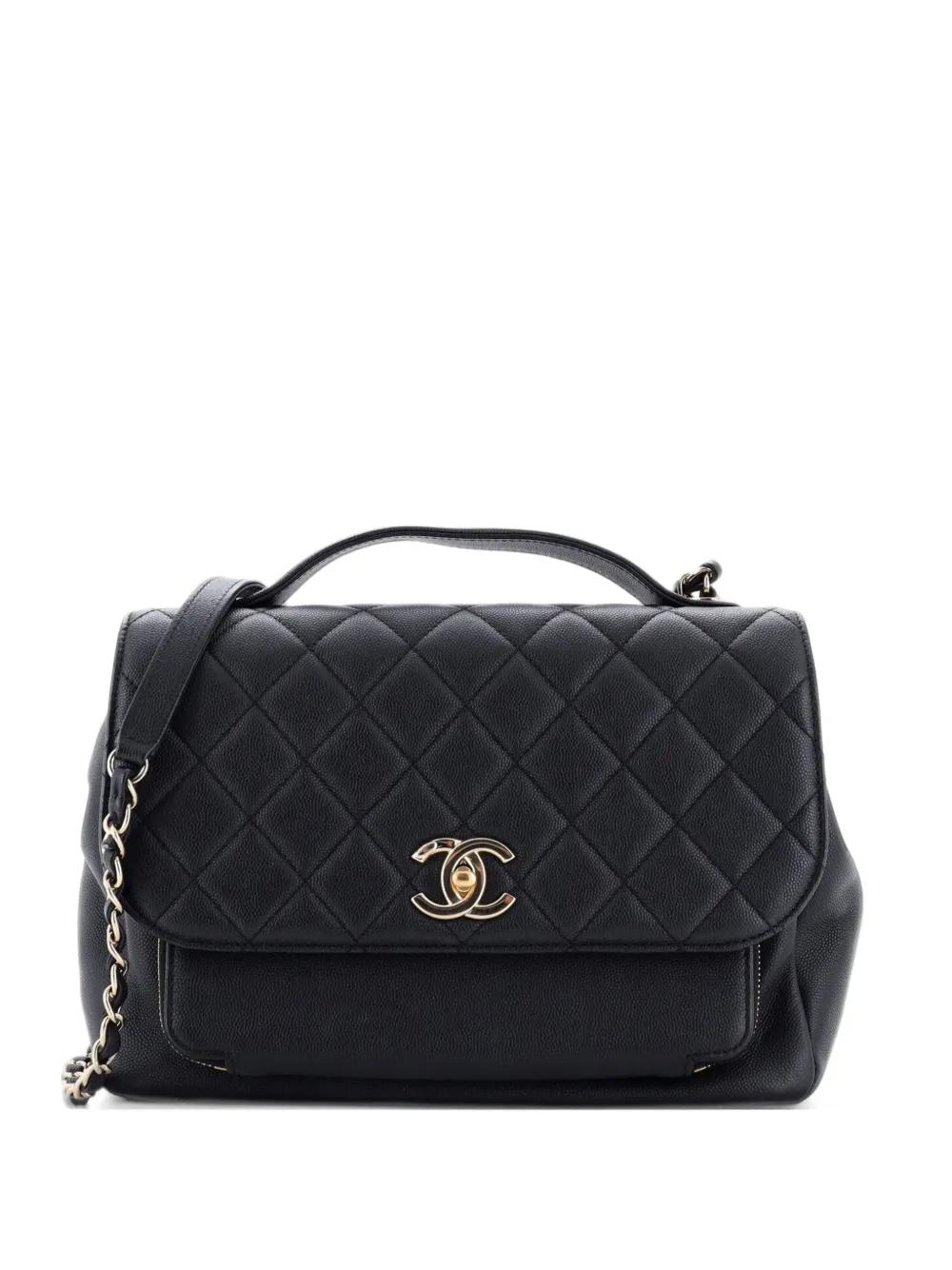 CHANEL Pre-Owned Business Affinity Flap Bag Quilted Caviar Large satchel - Schwarz
